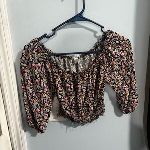 Floral Black Women's Top